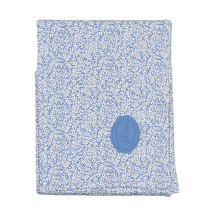 Floral crest layette set - slate blue