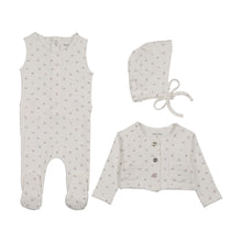 Load image into Gallery viewer, Floral Cardigan -Chalk White Girls Layette set
