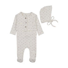 Load image into Gallery viewer, Floral Cardigan -Chalk White Girls Layette set
