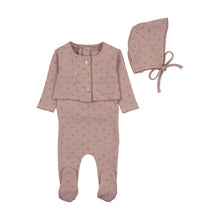 Load image into Gallery viewer, Floral Cardigan - Rose Layette set
