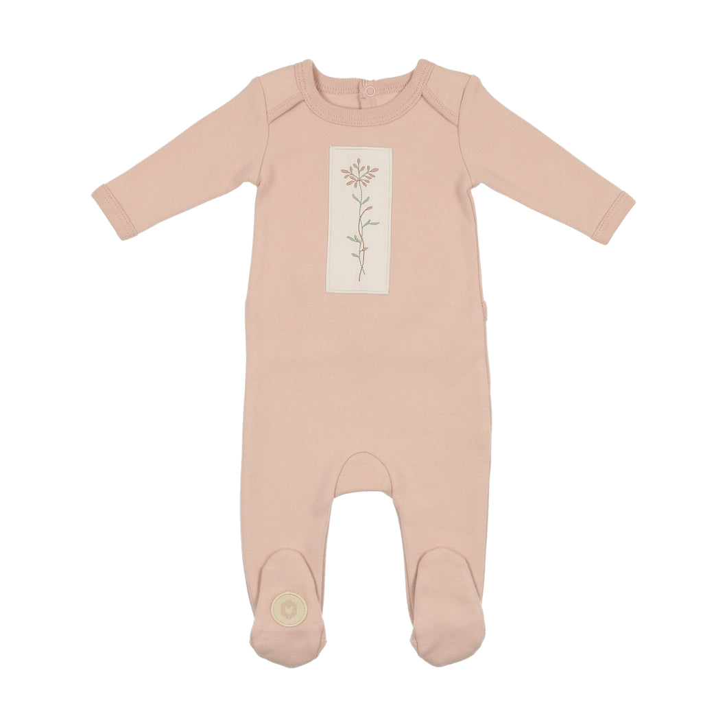 Flower patch footie - Pink whip