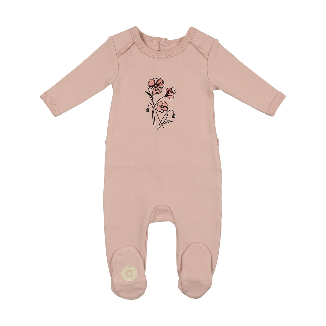 Flower sketch footie - Rose smoke