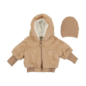 Forget-me-not jacket and hat - taupe