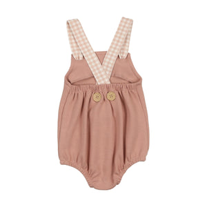 Gingham glory romper - misty rose