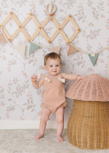 Gingham glory romper - misty rose