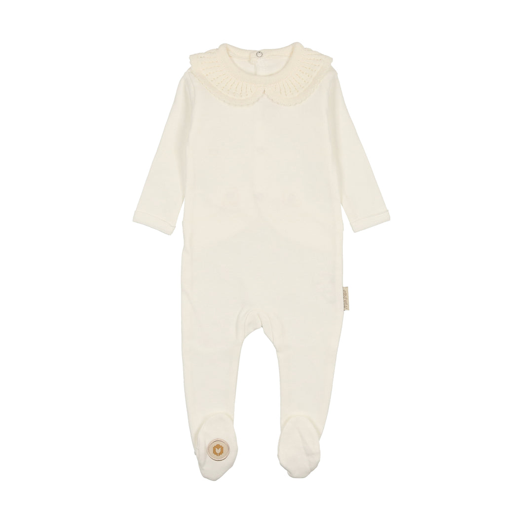 Graceful collar footie - Ivory