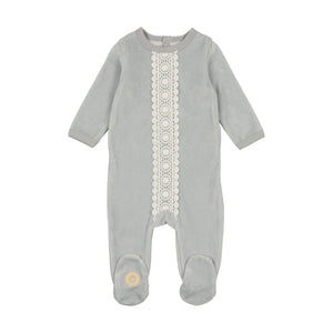 Grace of lace footie - Blue dawn