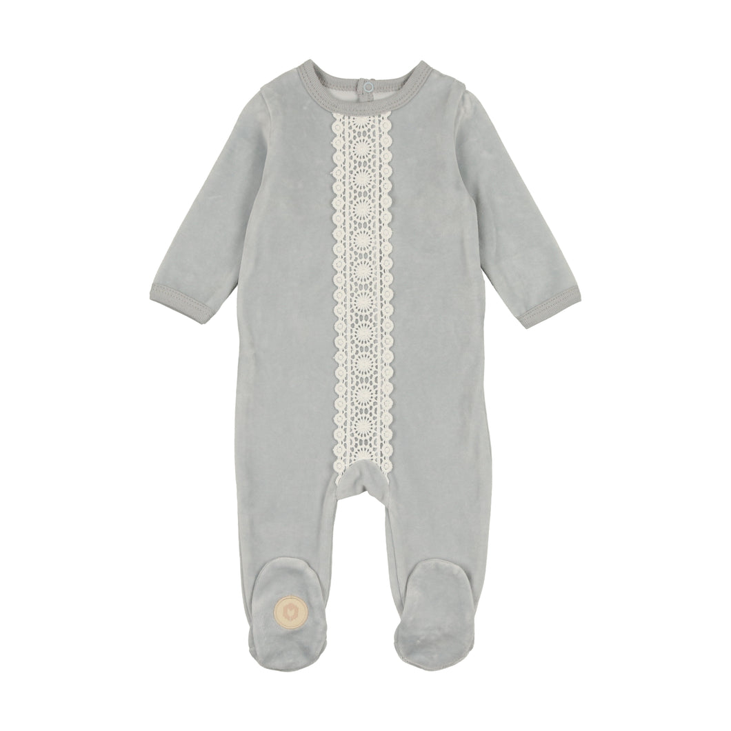 Grace of lace footie - Blue dawn