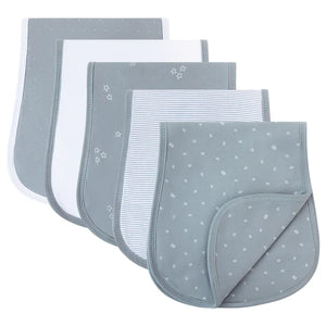 5-pack reversible burp cloths - Blue leaf collection