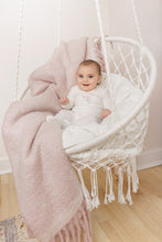 Load image into Gallery viewer, Heirloom blossom footie - Ivory and pink
