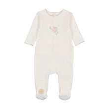 Load image into Gallery viewer, Heirloom blossom footie - Ivory and pink

