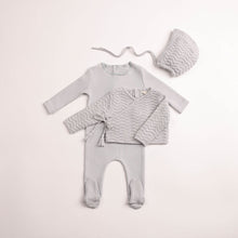 Load image into Gallery viewer, Herringbone cardigan footie - Fortress
