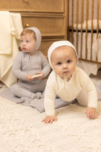 Load image into Gallery viewer, Herringbone cardigan footie - Fortress
