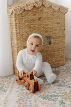 Load image into Gallery viewer, Bunny Pin Dot Collection - Ivory Boy - Footie + Bonnet

