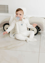 Load image into Gallery viewer, Embroidered Clover Collection - Ivory Blue - Take Me Home Set
