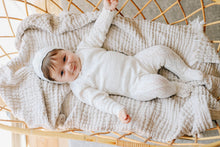 Load image into Gallery viewer, Pointelle knit footie and bonnet - Ivory
