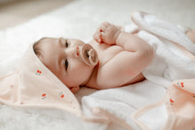 Load image into Gallery viewer, Printed hooded towel and washcloth set - Red cherries
