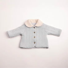Load image into Gallery viewer, Sherpa collar knit jacket - Baby blue
