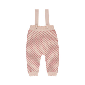 Popcorn knit overalls - Pink