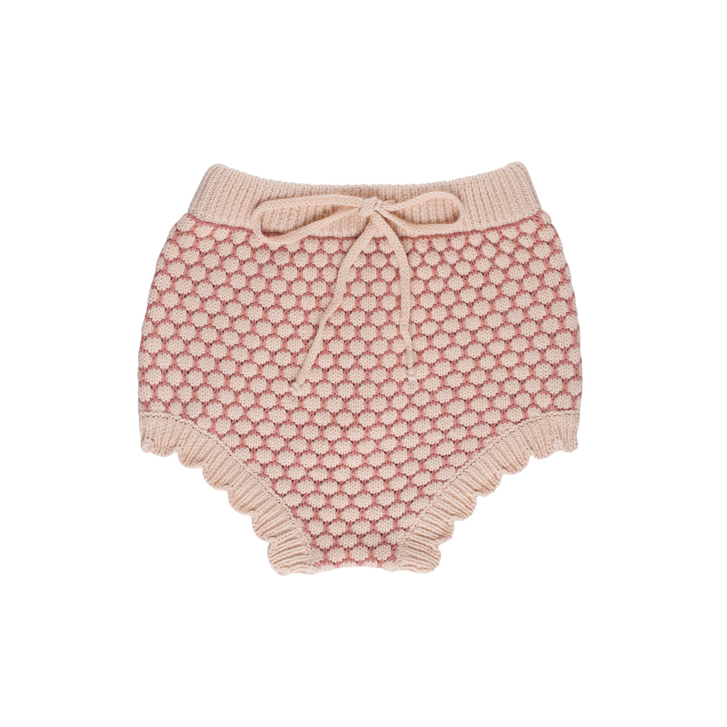 Popcorn knit bloomers - Pink