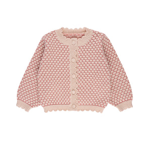 Popcorn knit cardigan - Pink