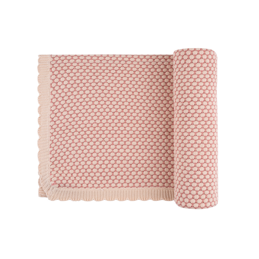 Popcorn knit blanket - Pink