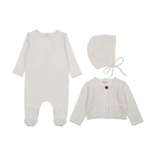 Load image into Gallery viewer, Intricate Knit Layette Set -Chalk White
