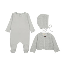 Load image into Gallery viewer, Intricate Footie/Bonnet-Dusty Blue
