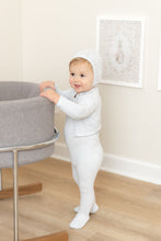 Load image into Gallery viewer, Intricate Footie/Bonnet-Dusty Blue
