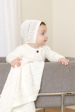 Load image into Gallery viewer, Intricate Footie/Bonnet-Chalk White
