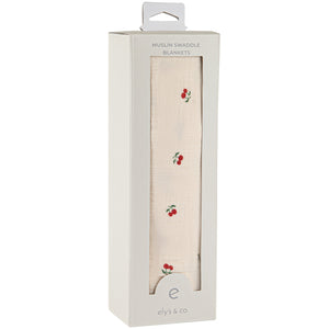 Single pack muslin swaddle - Red cherry