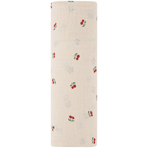 Single pack muslin swaddle - Red cherry