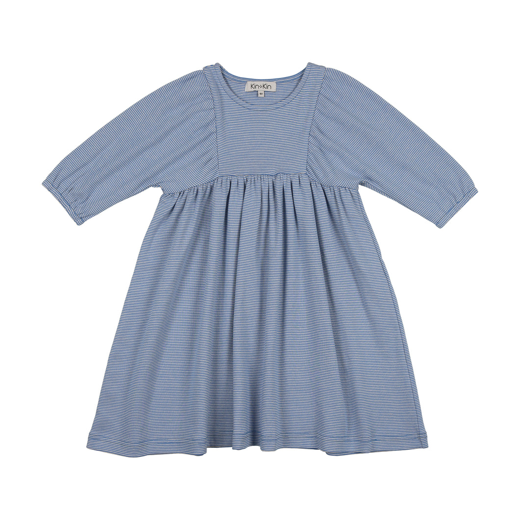 Striped long sleeve dress - blue stripes