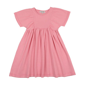 Striped short sleeve dress - hot pink stripes