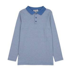 Boys long sleeve polo shirt - blue