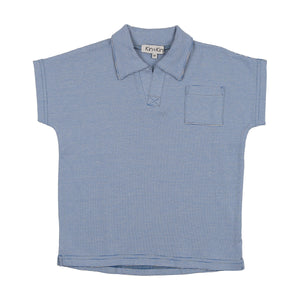 Striped short sleeve polo - blue