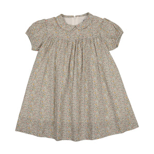 Peter pan collar short sleeve dress - floral print