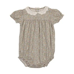 Baby ruffled collar romper - floral print