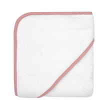 Load image into Gallery viewer, Baby hooded towel - white/pink
