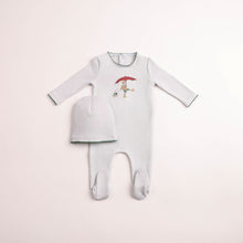 Load image into Gallery viewer, Kids in sketch footie and beanie - Crisp blue
