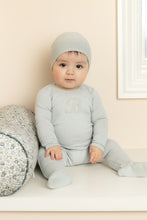 Load image into Gallery viewer, Knit applique layette set - london fog
