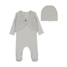 Load image into Gallery viewer, Knit applique layette set - london fog

