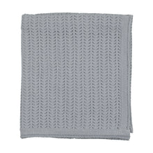 Load image into Gallery viewer, Knit Ensemble-Dusty Blue Crochet Layette set
