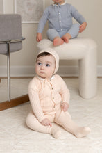 Load image into Gallery viewer, Knit Ensemble-Pearly Pink Crochet Layette set
