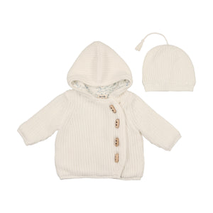 Knit toggle jacket - chalk white boys