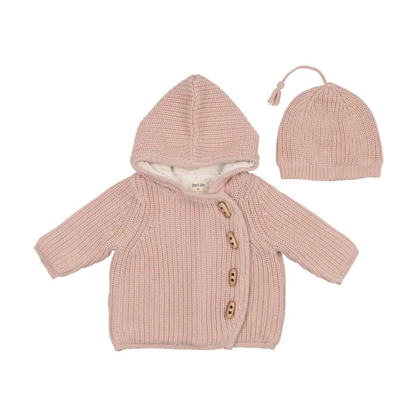 Knit toggle jacket - pink toast