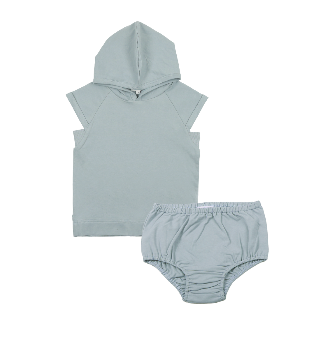 Scallop light blue toddler boy set