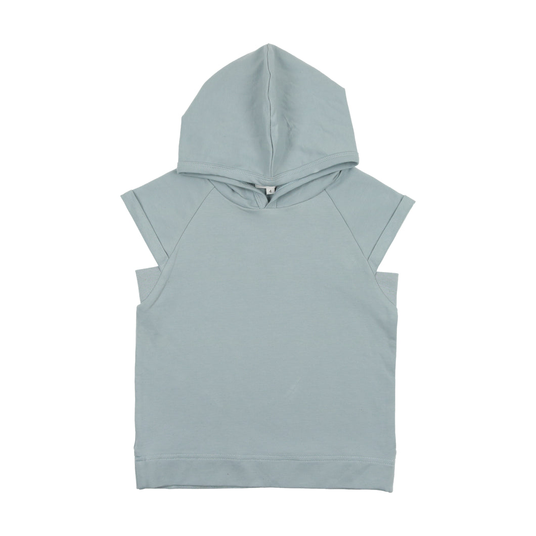 Scallop light blue tee with hood