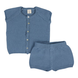 Knit boys set - Bright blue
