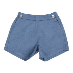 Linen shorts - bright blue